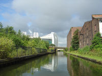 An unusual view of the Manchester United ground (Old Trafford)